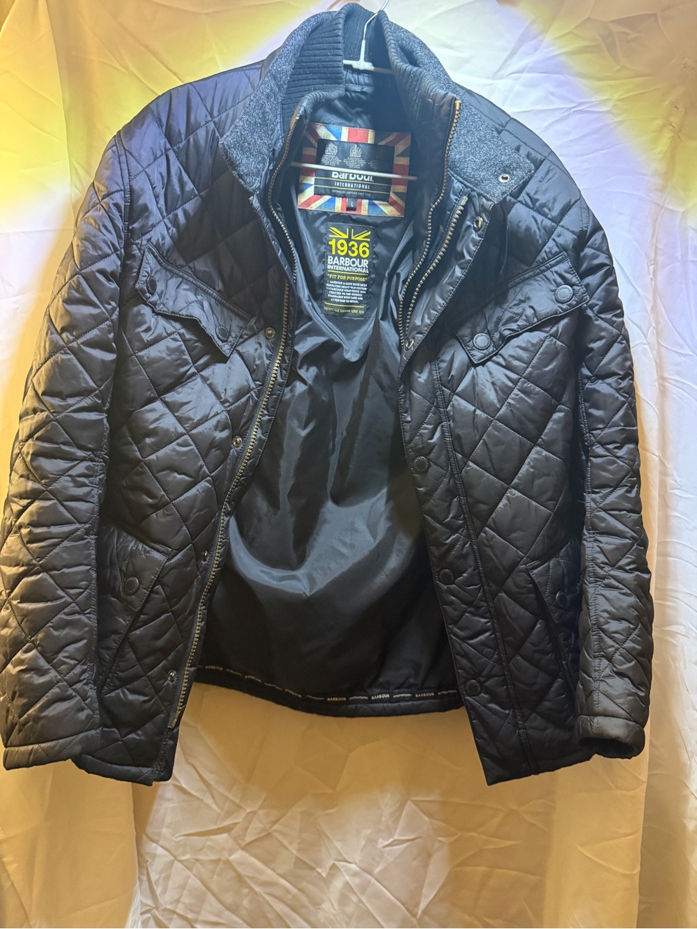 Barbour Men’s Black Quilted Field Jacket